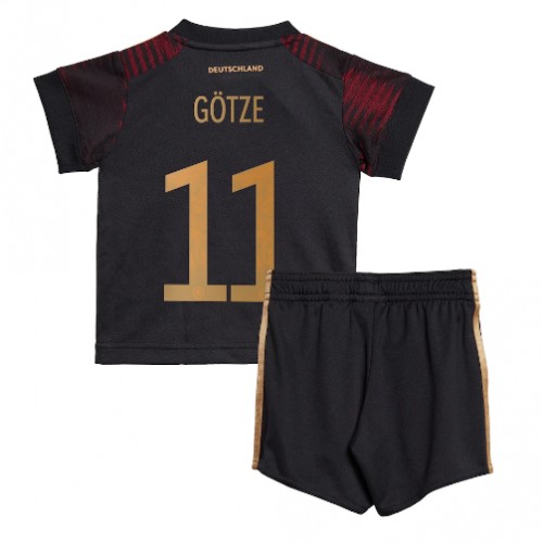 Dres Njemačka Mario Gotze #11 Gostujuci za djecu SP 2022 Kratak Rukav (+ kratke hlače)